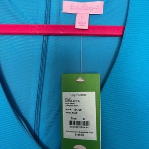 NWT Lilly Pulitzer 3/4 sleeve Carlena Shift in Ariel Blue
